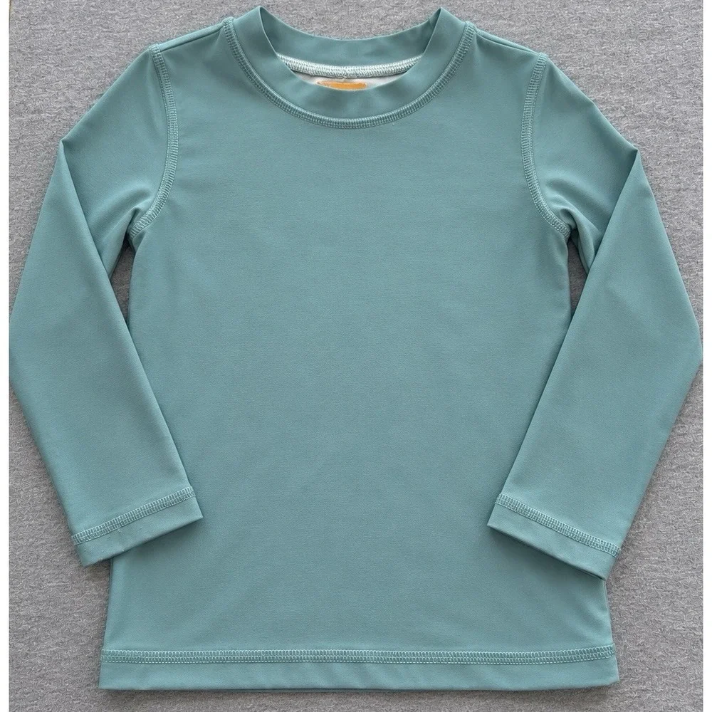 Caden Lane Long Sleeve Swim Rash Guard Top Green 18-24M Excellent